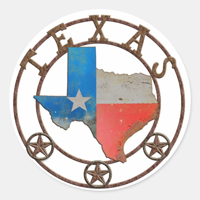 Sticker Rond État du Texas Fer forgé (Devant)
