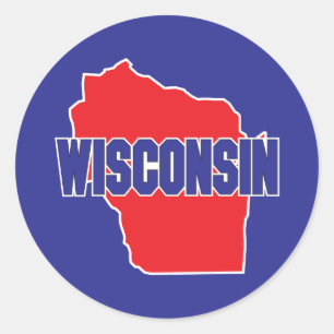 Sticker Rond État du Wisconsin