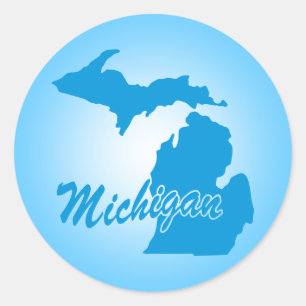 Sticker Rond État Michigan