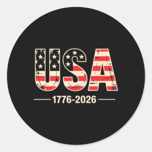Sticker Rond États-Unis 1776 2026 250e anniversaire Aamérique P