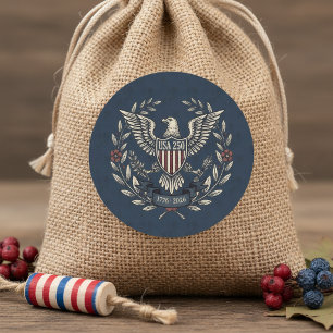 Sticker Rond États-Unis 250 Aigle patriotique motif héritage ma