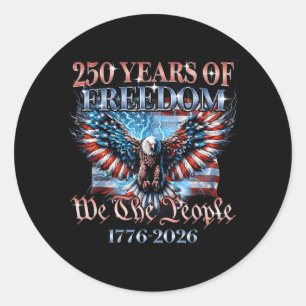 Sticker Rond États-Unis 250 Ans 1776-2026 Nous Le Peuple Drapea