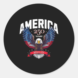 Sticker Rond États-Unis 250 ans depuis 1776 conception d'aigle
