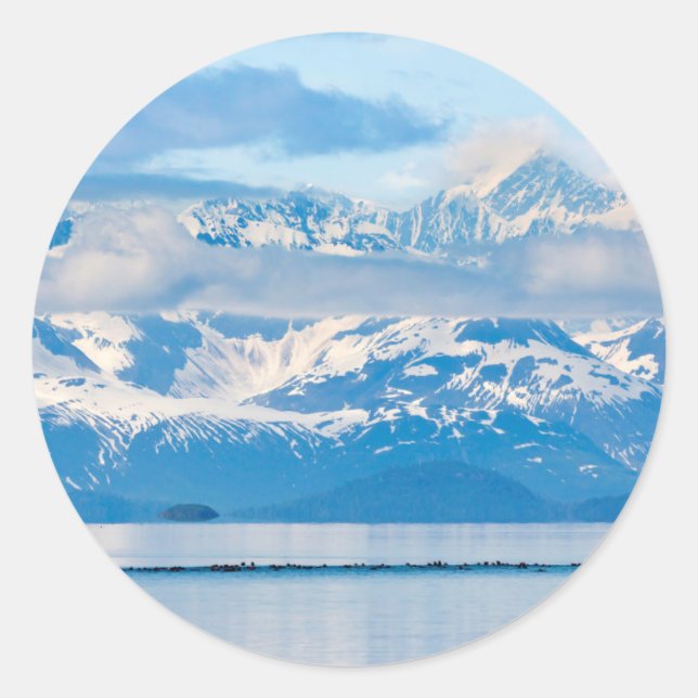 Sticker Rond États-Unis, Alaska, Parc national de Glacier Bay 7 (Devant)