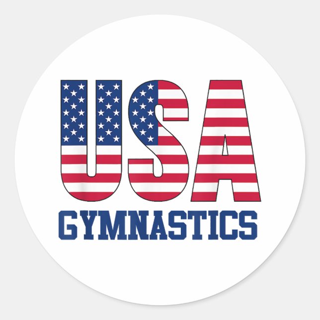 Sticker Rond Etats-Unis avec drapeau américain Gymnastique Spor (Devant)