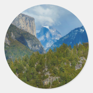 Sticker Rond États-Unis, Californie. Vue du Half Dome dans le Y