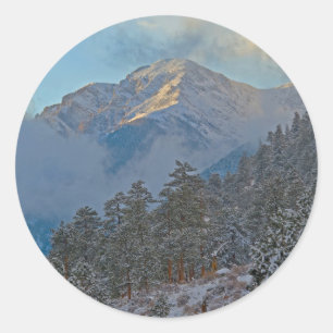Sticker Rond États-Unis, Colorado, Montagnes à Estes Park