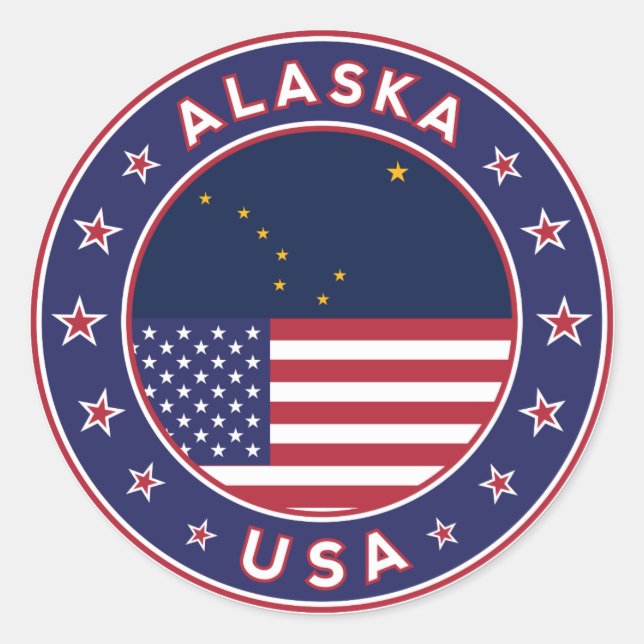 Sticker Rond États-Unis d'Amérique, Alaska (Devant)