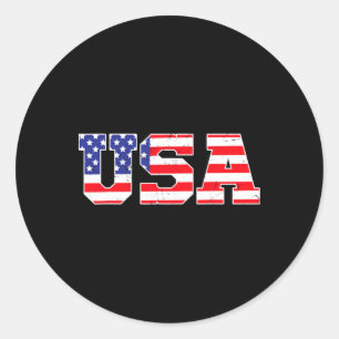 Sticker Rond États-Unis - Drapeau américain patriotique 4 juill