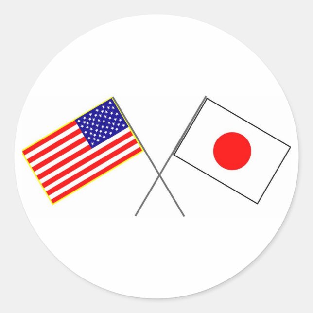 Sticker Rond États-Unis drapeau du JAPON (Devant)