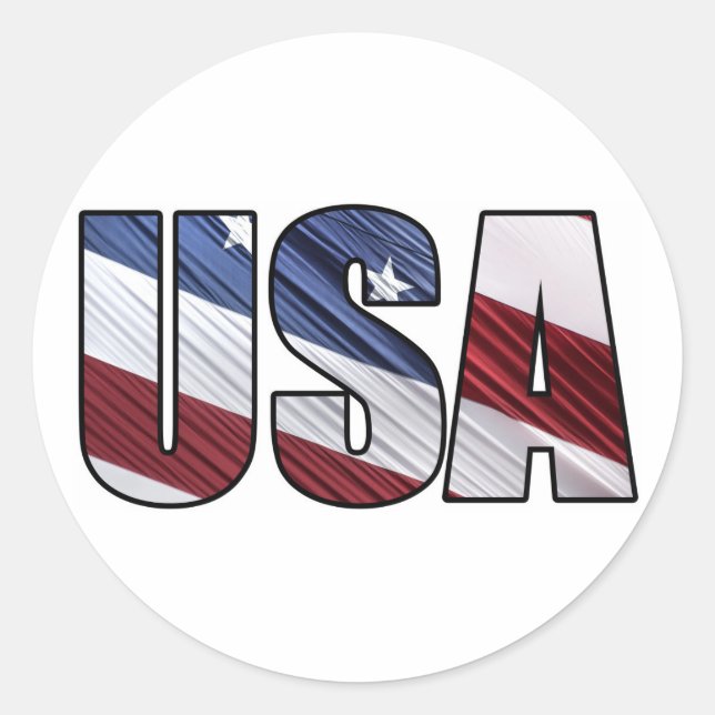 Sticker Rond États-Unis en rouge blanc et bleu drapeau patrioti (Devant)
