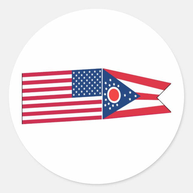 Sticker Rond États-Unis et Ohio (Devant)
