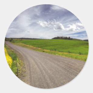 Sticker Rond États-Unis, Idaho, Idaho County, Canola Field