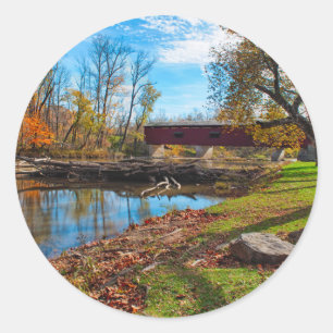 Sticker Rond États-Unis, Indiana, Cataract Falls State Recreati