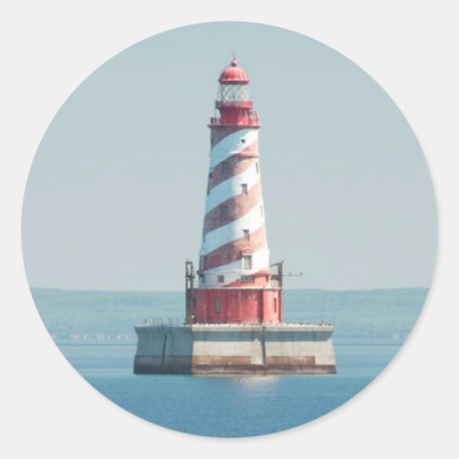 Sticker Rond États-Unis, Michigan, Grands Lacs, lac Michigan (Devant)