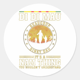 Sticker Rond États-Unis Militaires Viêt Nam Vets Cadeau Di Di M