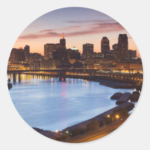Sticker Rond États-Unis, Minnesota, Minneapolis, Saint-Paul 2