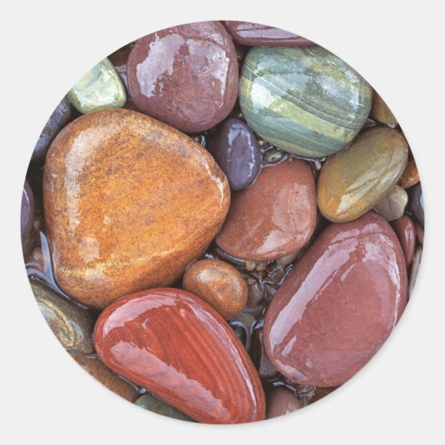 Sticker Rond États-Unis, Montana, Clark Fork River, Stones 2 (Devant)