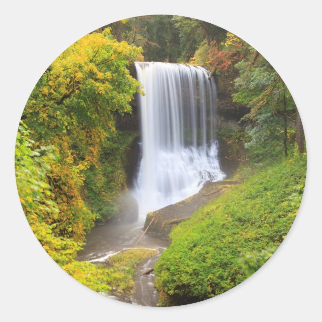 Sticker Rond États-Unis, Oregon, Silver Falls State Park 3 (Devant)