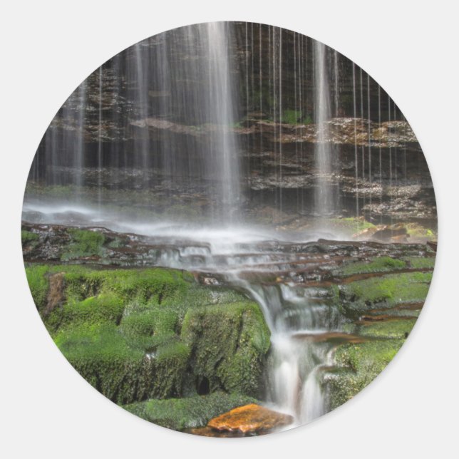 Sticker Rond États-Unis, Pennsylvanie, Benton. Cascade délicate (Devant)