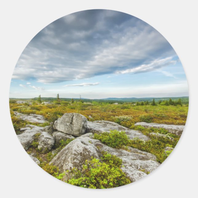 Sticker Rond États-Unis, Virginie-Occidentale, Davis. Paysage à (Devant)