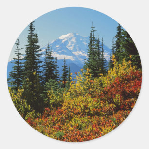 Sticker Rond États-Unis, Washington, Parc national du mont Rain