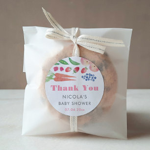 Sticker Rond Été Agriculteurs Marché Fille Baby shower Favorise