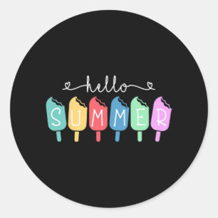 Sticker Rond Été Bonne Dernière journée Enseignant Étudiant