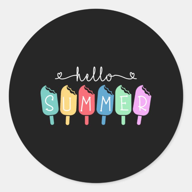 Sticker Rond Été Bonne Dernière journée Enseignant Étudiant (Devant)