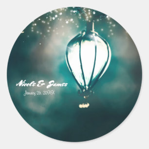 Sticker Rond Été Éclairage Chic Mariage Faveur