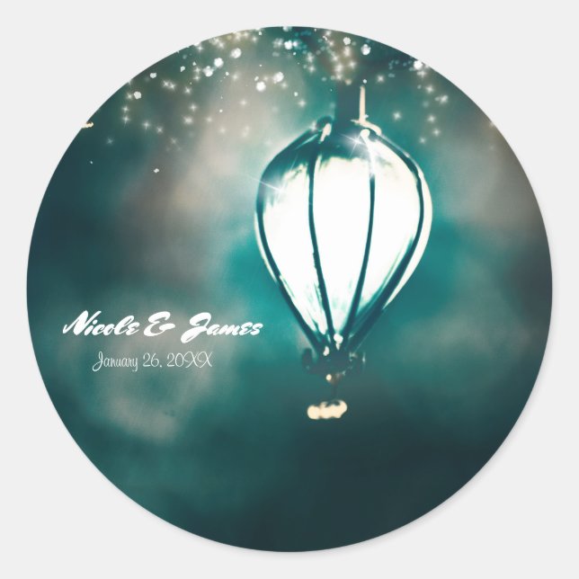 Sticker Rond Été Éclairage Chic Mariage Faveur (Devant)