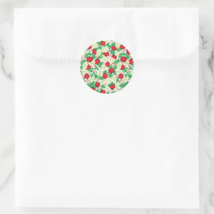 Sticker Rond Été Feuilles de fruits tropicaux Naturel