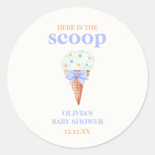 Sticker Rond Été Rétro Bow Star Baby shower de glace crème