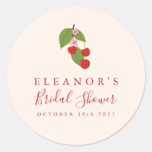 Sticker Rond Été Vintage Cerises rouges Fête des mariées person