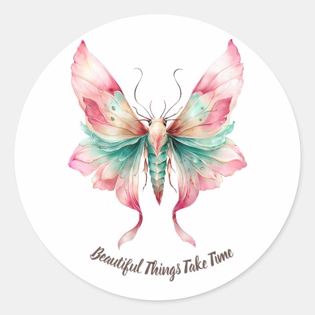 Sticker Rond Étends Tes Ailes Papillon (Devant)