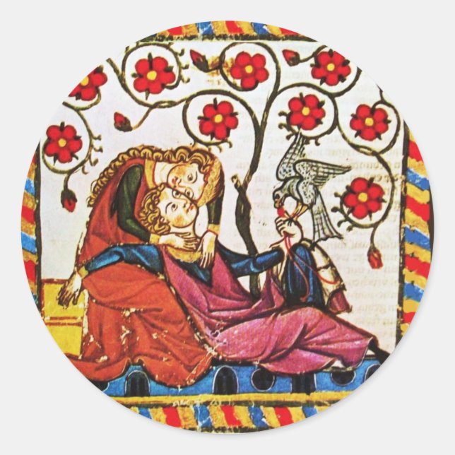 STICKER ROND ETERNEL LOVE VALENTINE'S DAY PARCHMENT (Devant)