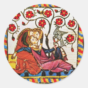 STICKER ROND ETERNEL LOVE VALENTINE'S DAY PARCHMENT