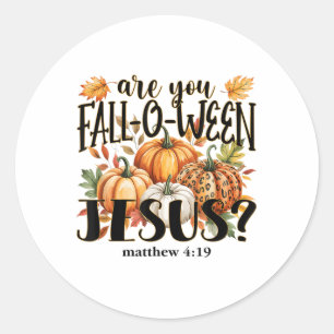 Sticker Rond Êtes-vous Chute-o-entre Jésus_ Citrouilles d'autom
