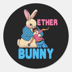 Sticker Rond Ether Bunny Criminel Kidnap Garçon Horreur Pâques 