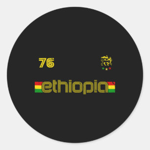 Sticker Rond Ethiopie -reggae Rastafari Jamaïque Footll Soccer