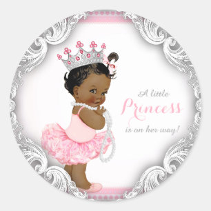 Sticker Rond Ethnic Ballerina Princess Tutu Girl Baby shower