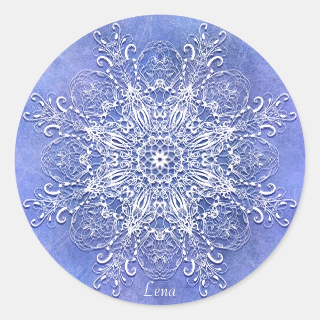 Sticker Rond Ethnic floral mandala. (Devant)