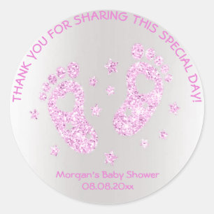 Sticker Rond Étincelle de Merci de faveur de baby shower de