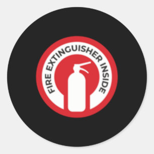 Sticker Rond Étiqueteur d'incendie à l'intérieur de l'autocolla