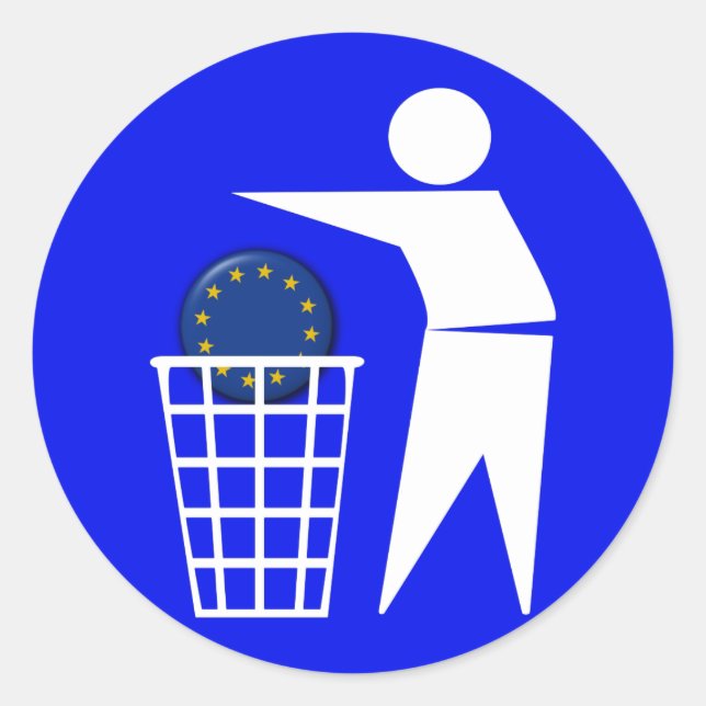 Sticker Rond Etiquette: Anti-UE Protest 2c - (Devant)