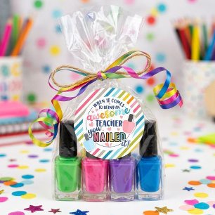 Sticker Rond Étiquette-cadeau de vernis à ongles Semaine d'appr