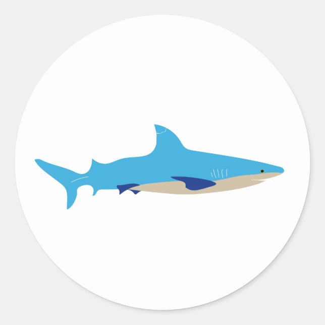 Sticker Rond Etiquettes de requin (Devant)