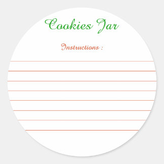 Sticker Rond Etiquettes pour instructions de "Cookies Jar"