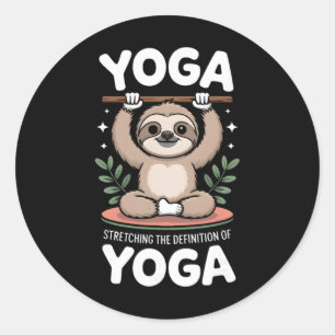 Sticker Rond Étirer la définition de la paresse de yoga _2 