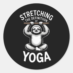 Sticker Rond Étirer la définition de la paresse du yoga _1